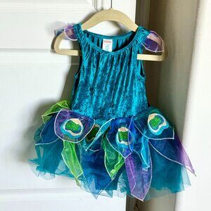 Toddler Gymboree Peacock Costume Velour Leotard Tulle Tutu Skirt Size 18-24 Mo